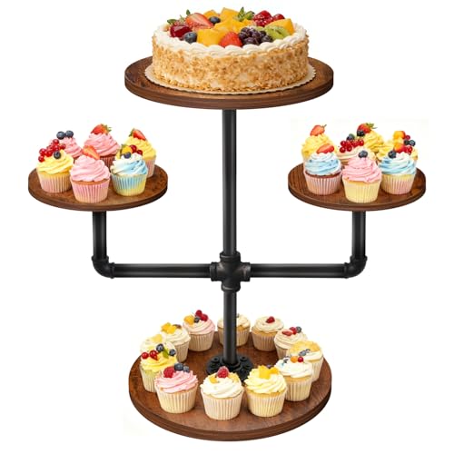 50% Off Rustic 3-Tier Wooden Cupcake Stand - Image 1