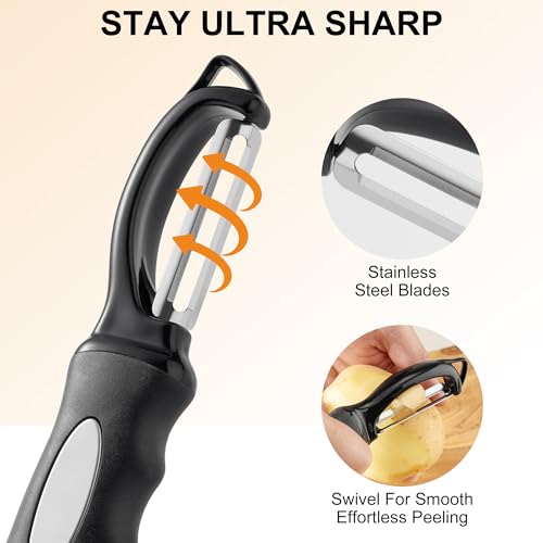 Save 50% on Premium Swivel Vegetable Peeler Set of 2 - Image 4