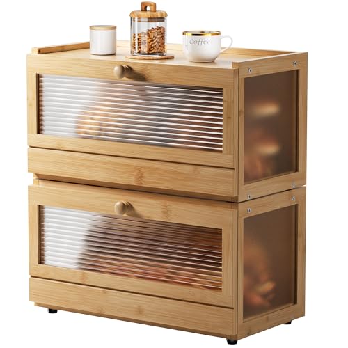 Save 40% on a Stackable Wooden 2-Tier Bread Box - Image 1