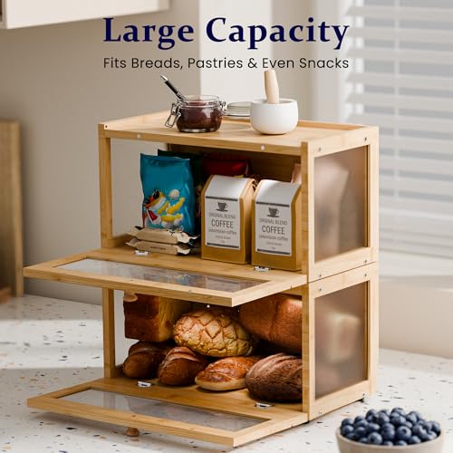 Save 40% on a Stackable Wooden 2-Tier Bread Box - Image 5