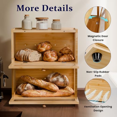 Save 40% on a Stackable Wooden 2-Tier Bread Box - Image 7