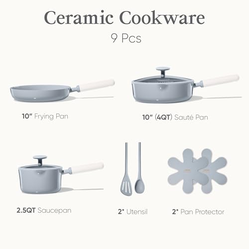 75% Off CAROTE 9-Piece Ceramic Nonstick Cookware Set - Image 2