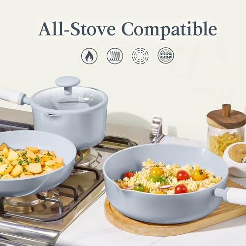 75% Off CAROTE 9-Piece Ceramic Nonstick Cookware Set - Image 5