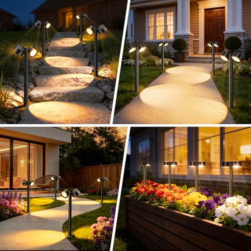 50% Off AOUNQ Solar Pathway Lights - 4 Pack for Yard & Garden - Image 3