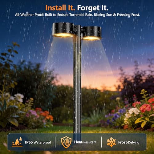 50% Off AOUNQ Solar Pathway Lights - 4 Pack for Yard & Garden - Image 4