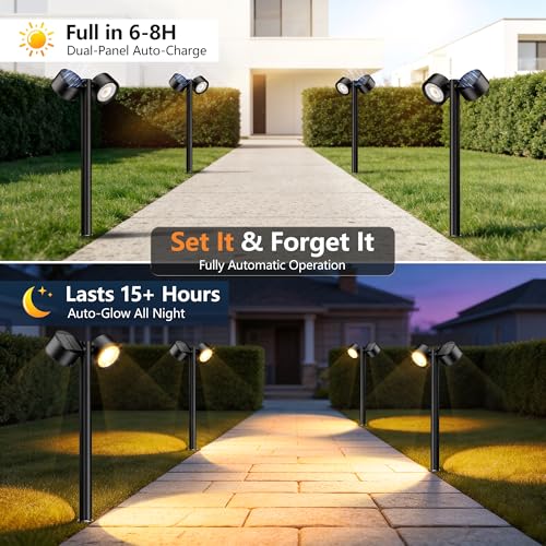 50% Off AOUNQ Solar Pathway Lights - 4 Pack for Yard & Garden - Image 5