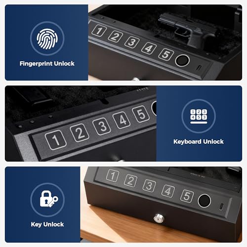 Biometric Gun Safe with 3-Way Unlock Now $47.99 - Image 3