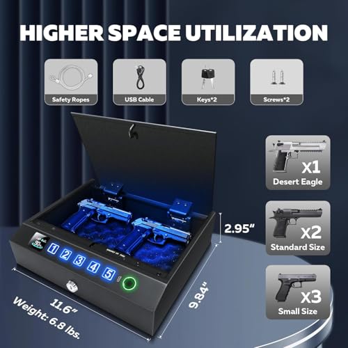 Biometric Gun Safe with 3-Way Unlock Now $47.99 - Image 6