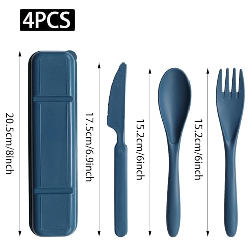 Save 9% on 4-Set Wheat Straw Travel Utensils with Case - Image 2