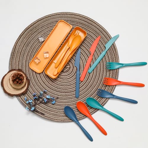 Save 9% on 4-Set Wheat Straw Travel Utensils with Case - Image 3