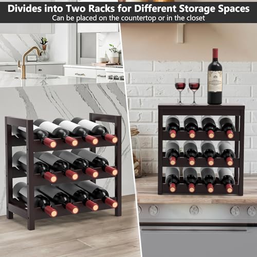 50% Off 24-Bottle Bamboo Wine Rack with Table Top - Image 5