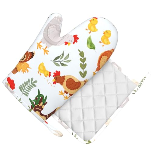 50% Off Cute Rooster Silicone Oven Mitts & Pot Holders Set - Image 2