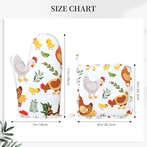 50% Off Cute Rooster Silicone Oven Mitts & Pot Holders Set - Image 3