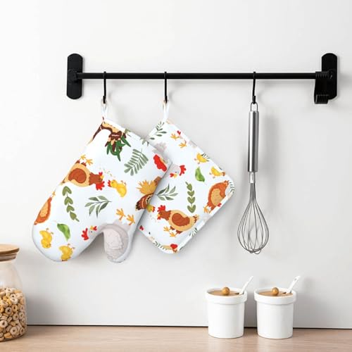 50% Off Cute Rooster Silicone Oven Mitts & Pot Holders Set - Image 6