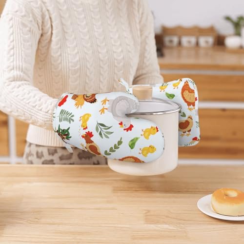 50% Off Cute Rooster Silicone Oven Mitts & Pot Holders Set - Image 7