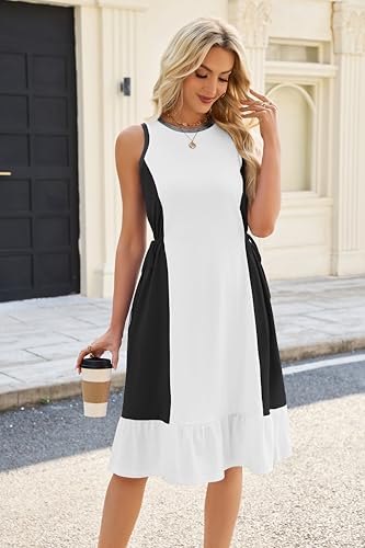50% Off AOVDE Striped Sleeveless Summer Dress with Pockets - Image 4