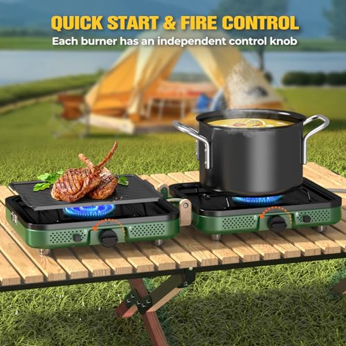 50% Off 2-Burner Propane Camping Stove with 20,000 BTU - Image 3