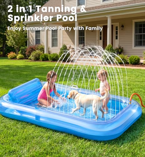 Save 35% on Inflatable Tanning Pool Lounger with Sprinkler - Image 2
