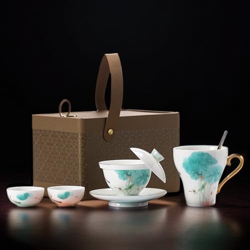 50% Off Ceramic Lotus Tea Set - 7-Piece Porcelain Collection - Image 2