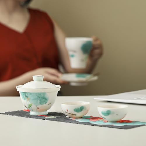 50% Off Ceramic Lotus Tea Set - 7-Piece Porcelain Collection - Image 4