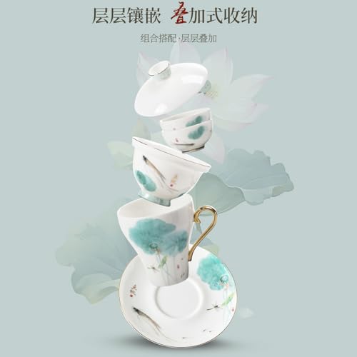 50% Off Ceramic Lotus Tea Set - 7-Piece Porcelain Collection - Image 7