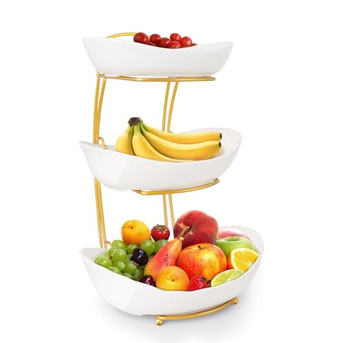 Save 50% on KXSGKRR 3-Tier Ceramic Fruit Bowl Set - Image 1