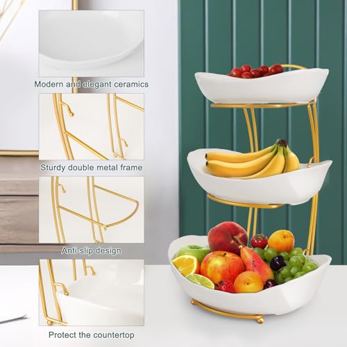 Save 50% on KXSGKRR 3-Tier Ceramic Fruit Bowl Set - Image 3