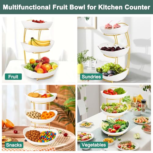 Save 50% on KXSGKRR 3-Tier Ceramic Fruit Bowl Set - Image 4