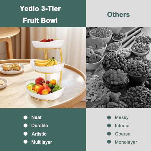 Save 50% on KXSGKRR 3-Tier Ceramic Fruit Bowl Set - Image 5