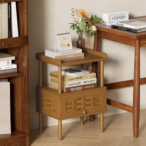 50% Off Amazer Bamboo Nightstand with Charging Station - Image 7