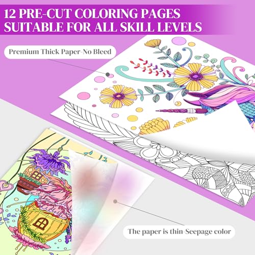 Adult Coloring Book Kit with 24 Markers & Frames - 30% Off - Image 2