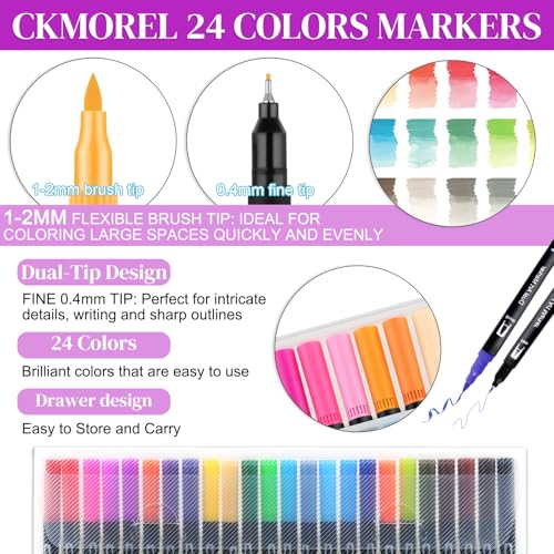 Adult Coloring Book Kit with 24 Markers & Frames - 30% Off - Image 3