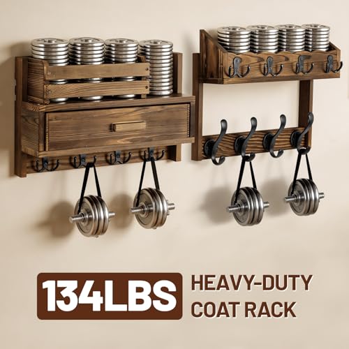 Save 50% on 29-Inch Wall Coat Rack with Shelf & Drawer - Image 2