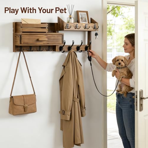 Save 50% on 29-Inch Wall Coat Rack with Shelf & Drawer - Image 7