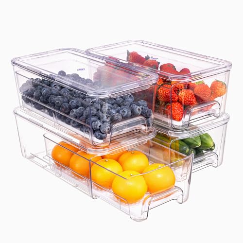 30% Off Large Clear Fridge Organizer Drawers - 4 Pack - Image 1