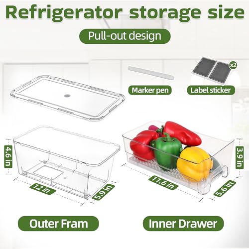 30% Off Large Clear Fridge Organizer Drawers - 4 Pack - Image 2