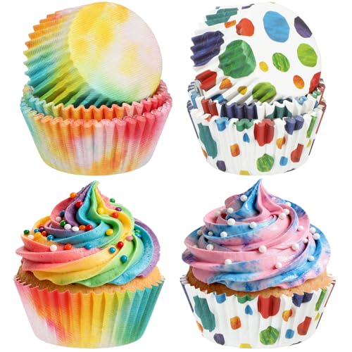 50% Off Tie Dye Cupcake Liners - 100 Pcs for Baking & Parties