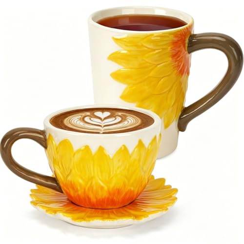 Save $11.70 on Hand-Painted Ceramic Tea Cup Set for Couples - Image 1
