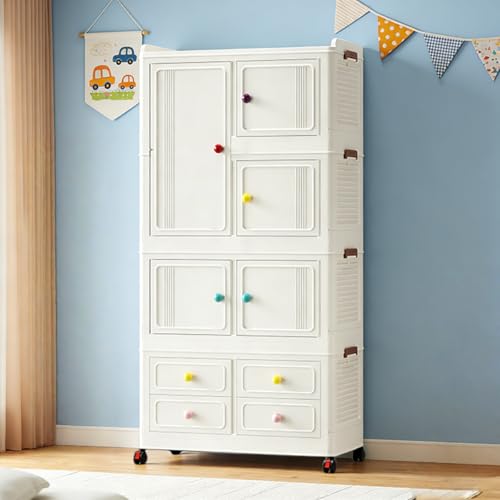Save 20% on Foldable Storage Cabinet with Wheels & 4 Drawers - Image 1