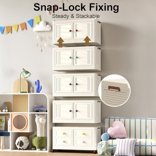 Save 20% on Foldable Storage Cabinet with Wheels & 4 Drawers - Image 7