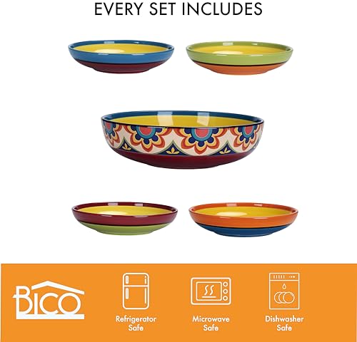 50% Off Bico Tunisian Ceramic Pasta Bowl Set (5-Piece) - Image 4