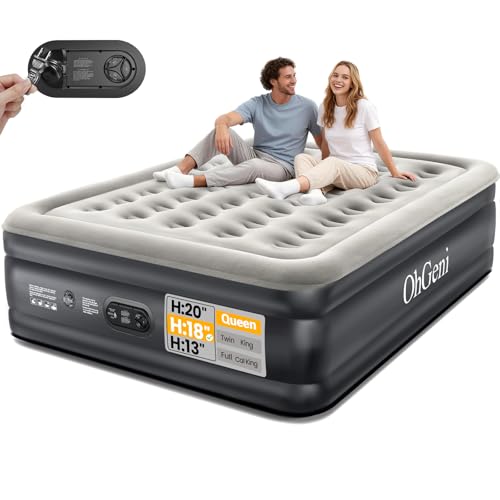 Save 40% on OhGeni Queen Air Mattress with Built-in Pump