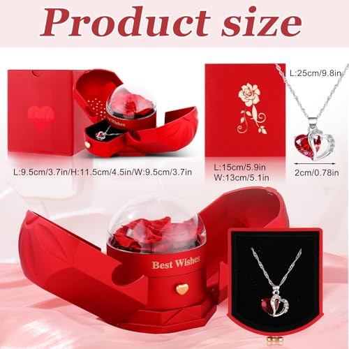 50% Off JATEBI Preserved Rose Gift Set with Necklace - Image 2