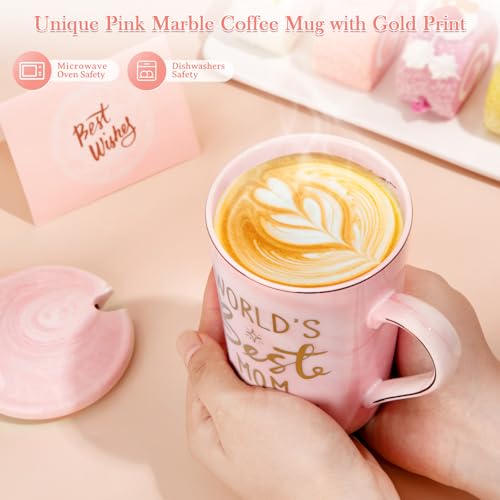 Save 23% on Pink Marble Mom Mug Gift Set with Card - Image 3