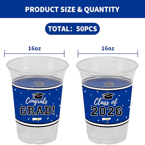 Save 15% on 50 Blue Graduation Cups for Class of 2026 - Image 4
