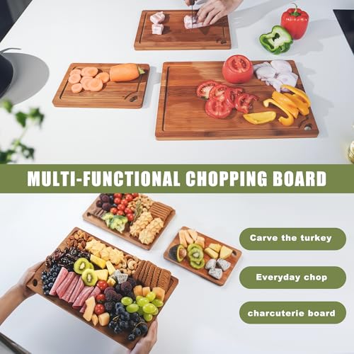 50% Off CASAFIT Bamboo Cutting Board Set - 3-Piece Kitchen Gift - Image 4