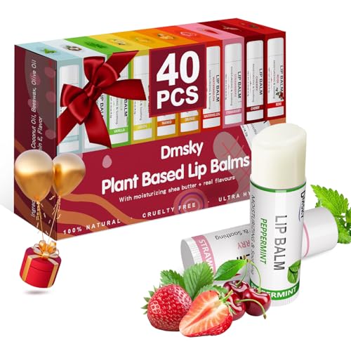 Save 17% on Dmsky 40-Pack Natural Fruit Lip Balm Bulk Set - Image 1