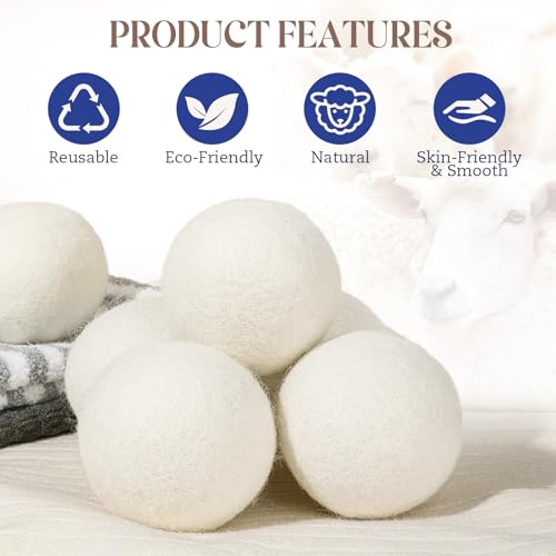 Save 29% on YONSEN Wool Dryer Balls (Pack of 6) - Image 3