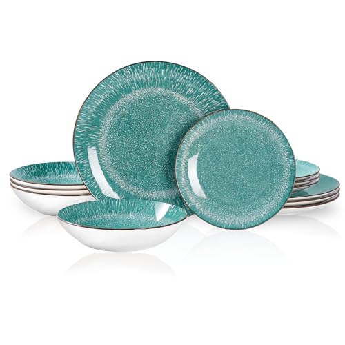 Bestone 12-Piece Porcelain Dinnerware Set for 4 - Dishwasher Safe - Image 1