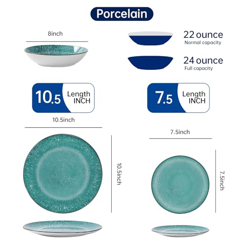Bestone 12-Piece Porcelain Dinnerware Set for 4 - Dishwasher Safe - Image 2